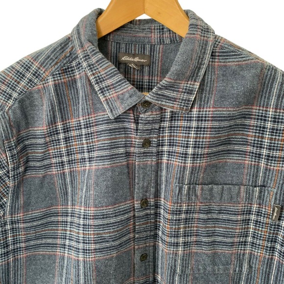 Eddie Bauer Shirt Mens Sz XXL Blue Plaid Flannel Woven Long Sleeve Button Up - Picture 1 of 6